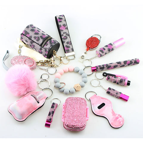 14 PCS Bling Self-defense Keychains