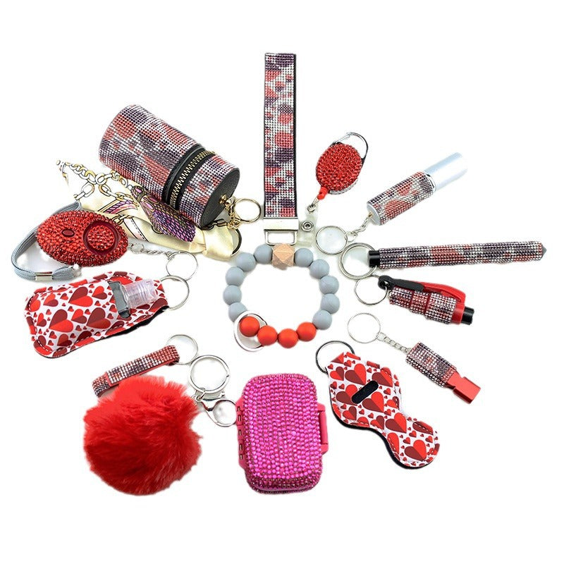 14 PCS Bling Self-defense Keychains